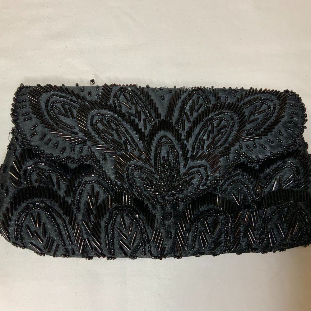 Vintage Black Beaded Clutch/Purse